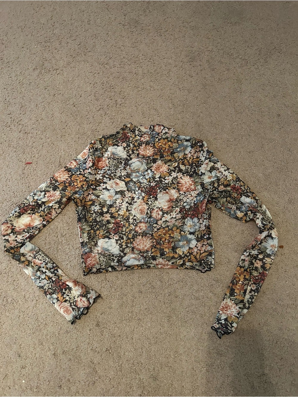 Floral mesh top